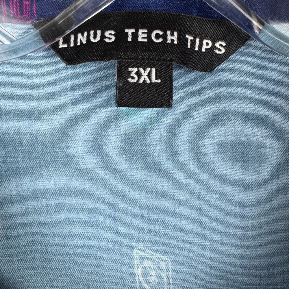 Linus Tech Tips Button Up Shirt‎ Men's Computer Hardware Print Stretch Size 3XL - Picture 3 of 13